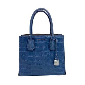 Michael Kors Studio Mercer Denim Croc-Embossed Convertible Tote